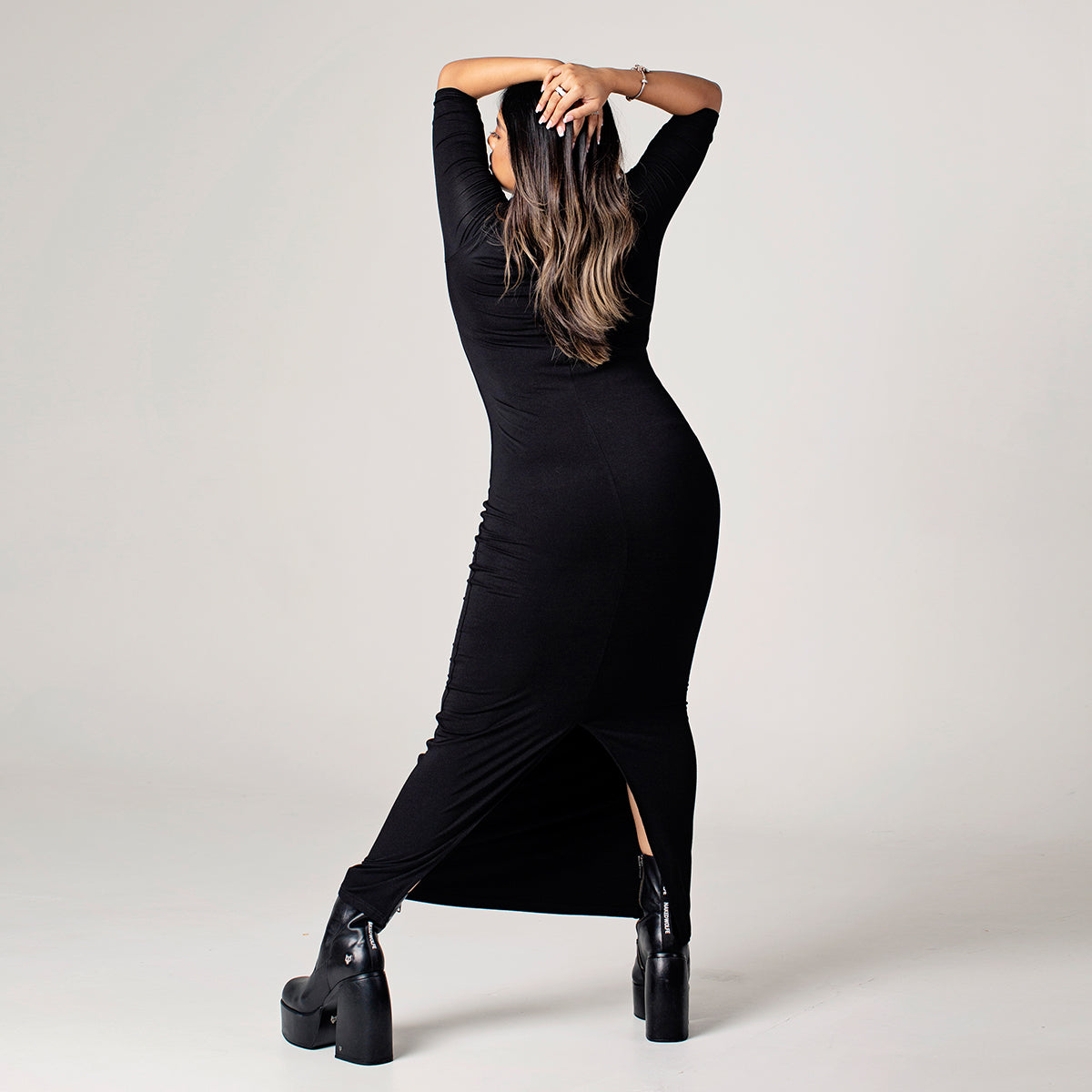 Valentina - Long Sleeve Bamboo Bodycon Maxi Dress