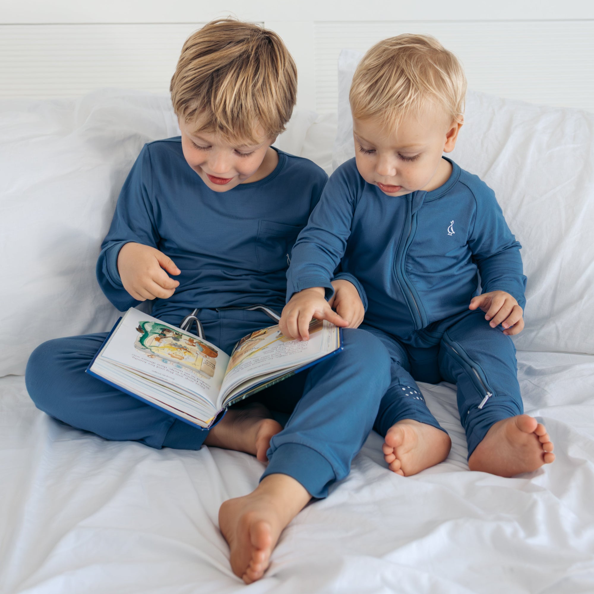Premium Bamboo Kids Pyjamas & Loungewear Sets | 2-5 years Limited Edition Bedtime Blue