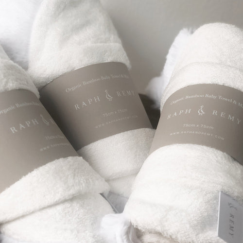 Organic Bamboo Baby Towel & Mitt