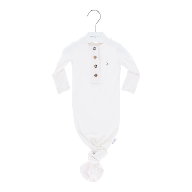 Premium Bamboo Baby Sleep Sack Knotted Gown - White