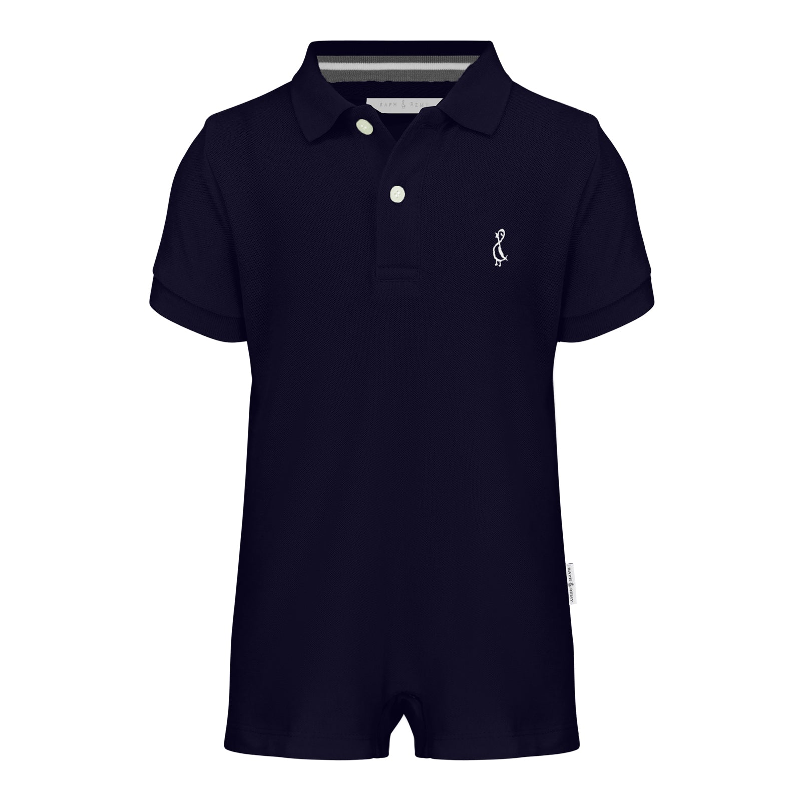 RAPH&REMY® Premium Collared Romper in navy blue