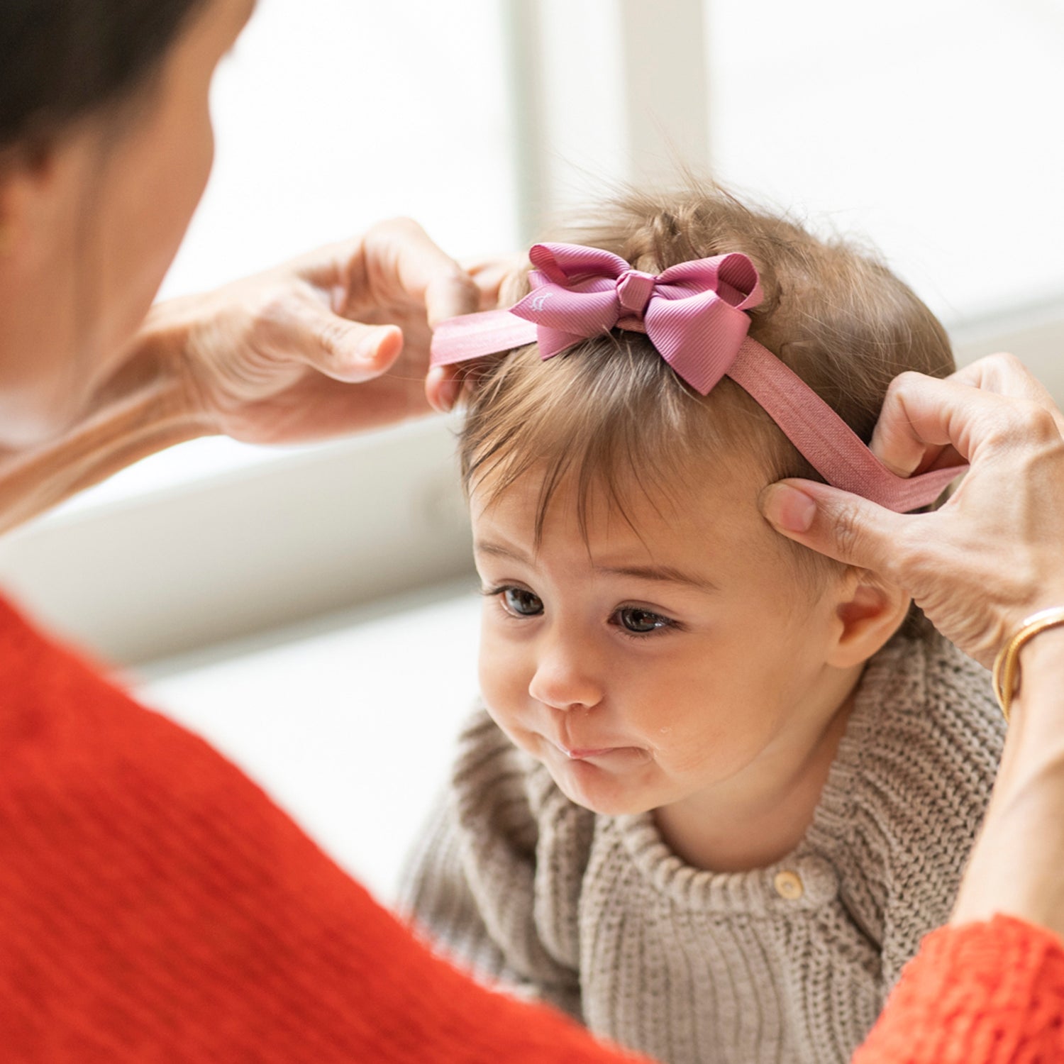 Premium 2.5" Newborn Baby Headbands or Clips Trio Pack