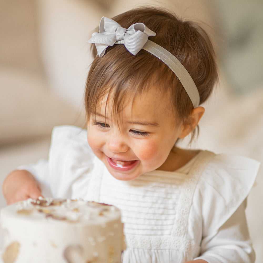 Premium 2.5" Newborn Baby Headbands or Clips Trio Pack