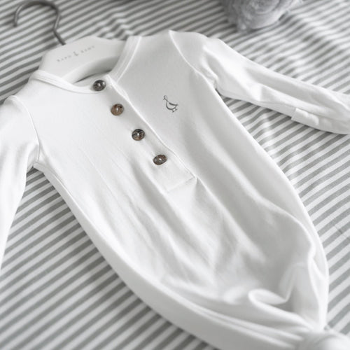 RAPH&REMY® bamboo baby sleep gown shown flat lay